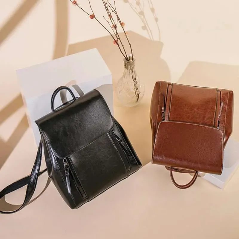 Zaino da donna, stile designer, 2025, con tracolla, in vera pelle, per ragazze, scuola, donna, zaino per computer portatile, in pelle naturale_voghion.com