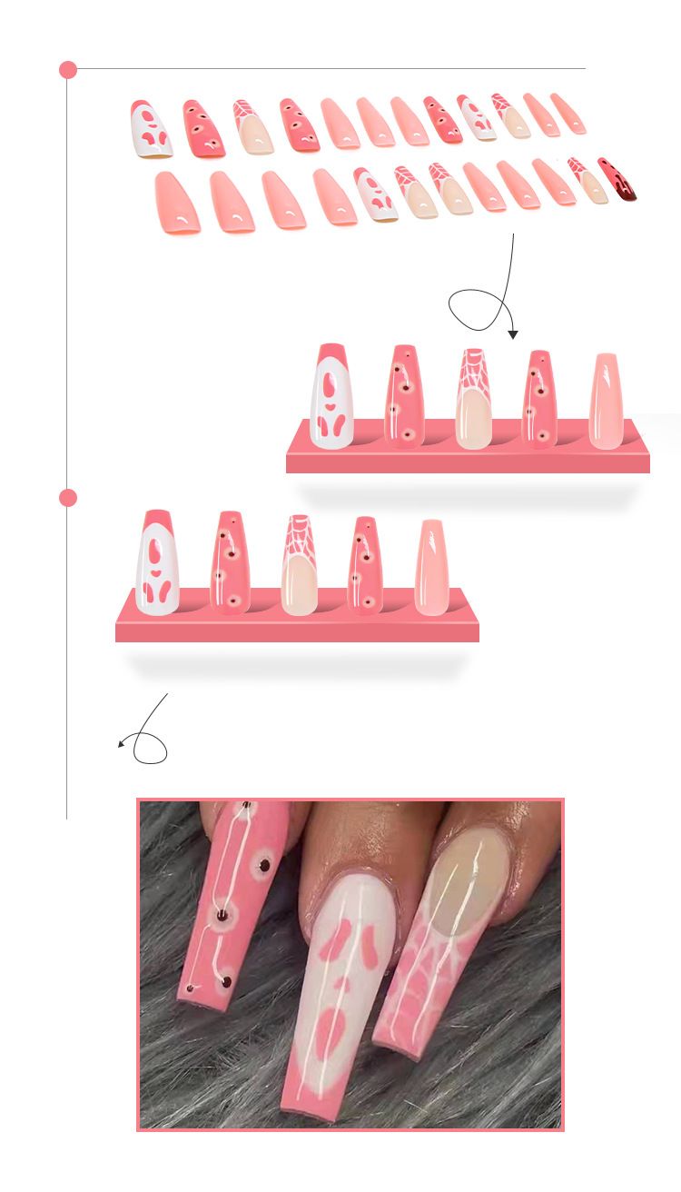 Tragbare Nägel Halloween Lustige Nägel Nagelaufkleber Fertige entfernbare Nagelaufkleber Ballettrüstung_voghion.com