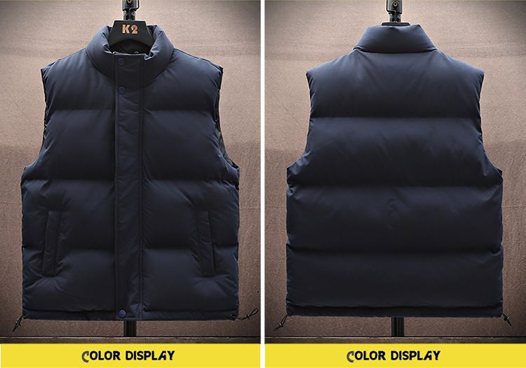 Men's Clothing Cotton Vest Thick Warm Waistcoat Men's Quilted Puffer Vest Winter Warm Sleeveless Jacket Lightweight Casual Outerwear For Cold Weather_voghion.com