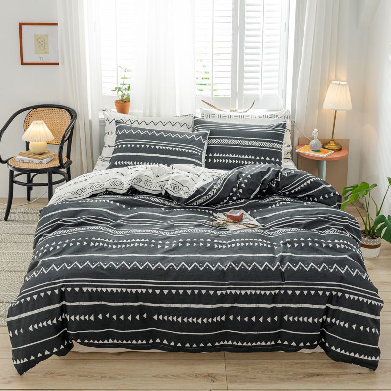 Copripiumino da letto moderno e minimalista stampato in morbido poliestere_voghion.com