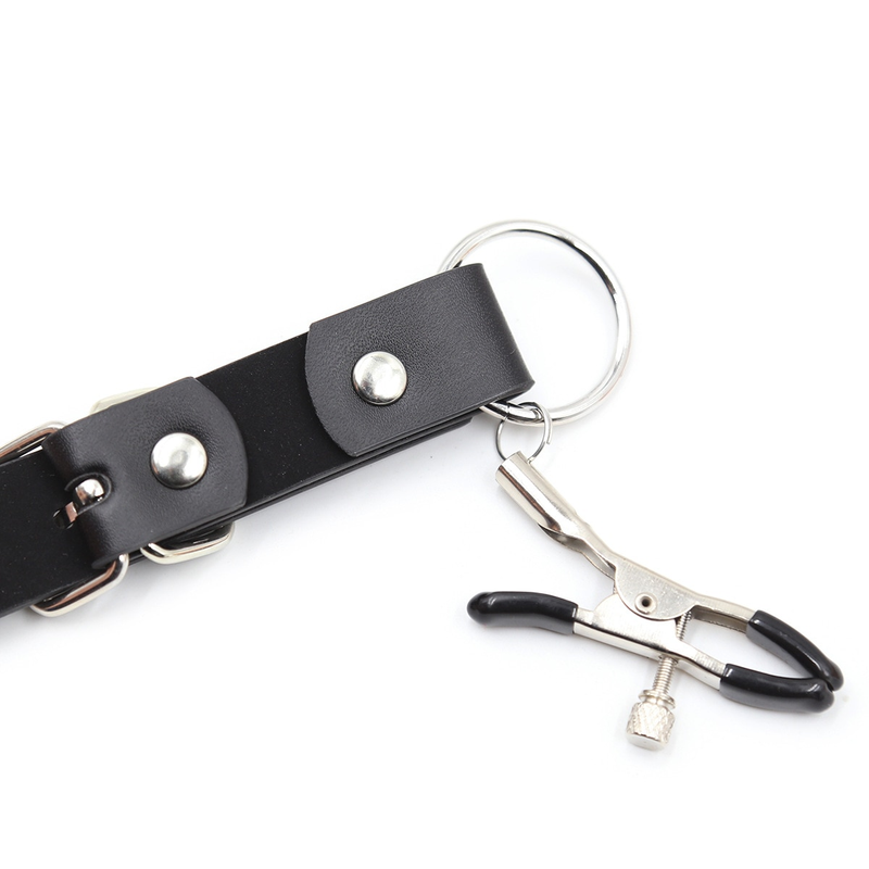 2023Restraint Wrap Bondage omkring lårspredning Labia Sprederstropper med klemmer, Ydmygelse P Nippel C er 2024_voghion.com
