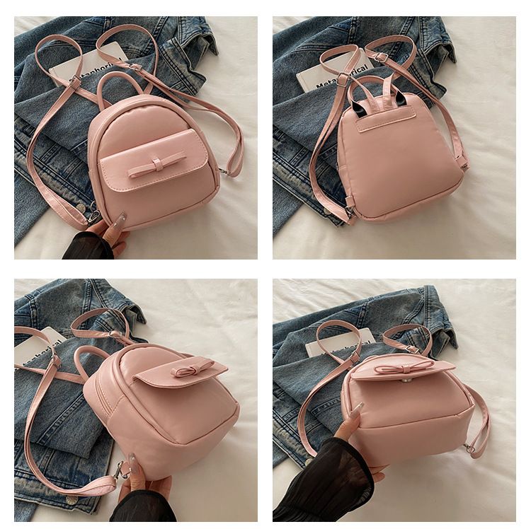 Bow-Adorned Delicate Mini Bag 2025 New Minimalist And Versatile Women's Small Backpack_voghion.com
