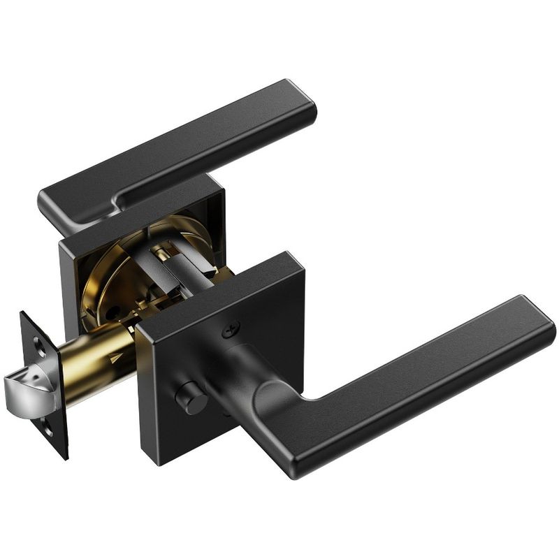 Per Privacy 45 Maniglia a leva per porta senza chiave Serratura nera reversibile Rotazione a destra Confezione opaca 1 porta o leva a sinistra con apertura_voghion.com