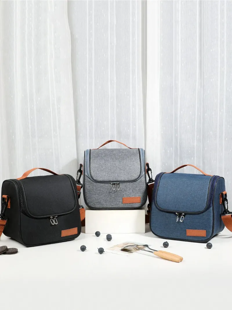 Fashion Cooler Bag Zipper Lunch Insulated With Adjustable Shoulder Strap Suitable For Office Work School Camping 250318l_voghion.com