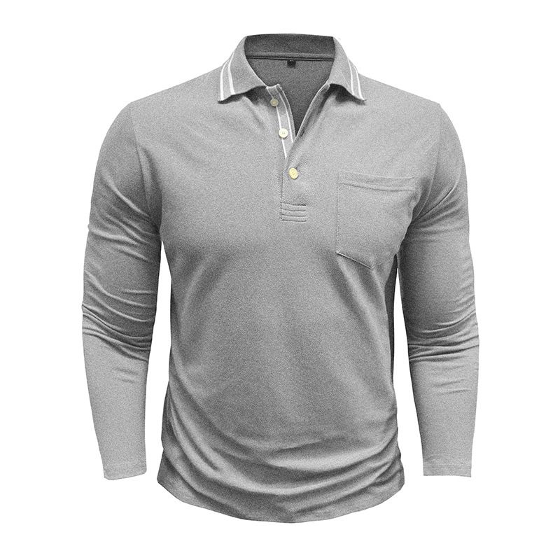 Polo a maniche lunghe con risvolto e bottoni da uomo_voghion.com
