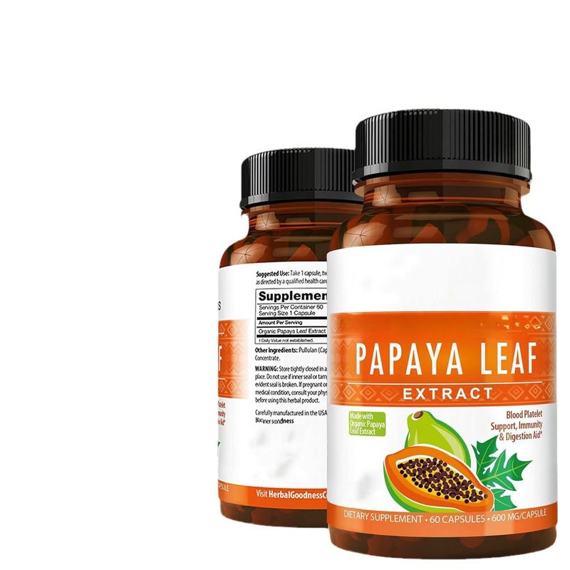 2 Pieces Packed Together Foreign Trade Cross-Border Export Papaya Leaf Capsules 60 Pieces In Stock_voghion.com
