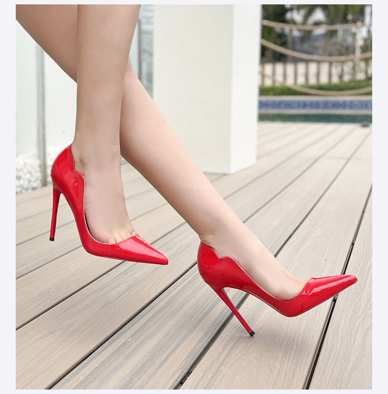 European And American Nightclub Cross-dressing Prom High-heeled Women's Stiletto Sexy Black Bed Pointed Toe Size French_voghion.com