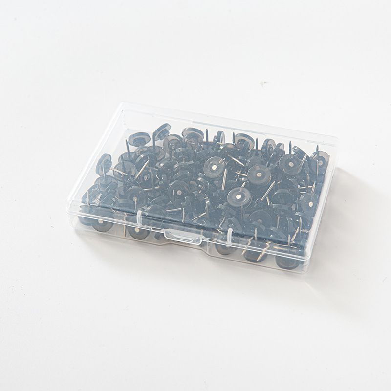 Chincheta de corcho de plástico con forma especial para uñas redondas pequeñas y transparentes, 100 unidades por caja_voghion.com