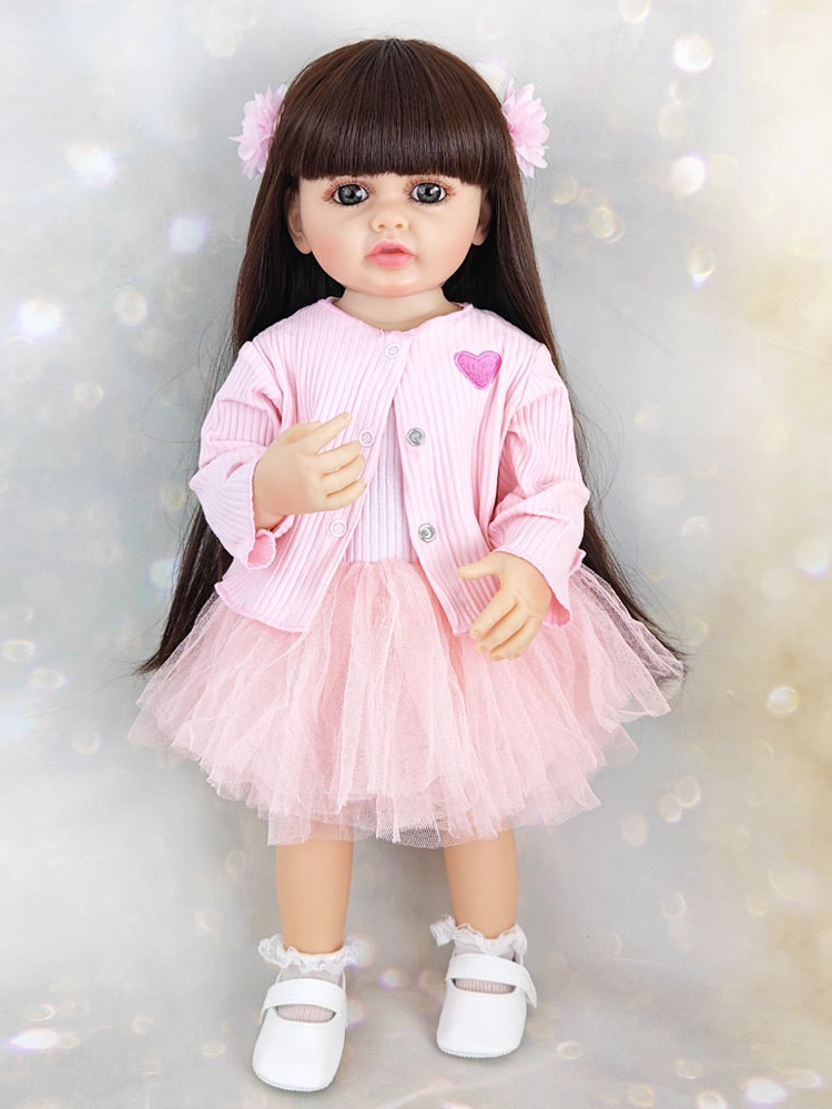 Täispehmest silikoonist keha Reborn Baby Girl nukk, 55 cm 22 tolli realistlik printsess väikelapse Bebe vannimänguasi sünnipäevakingitus_voghion.com