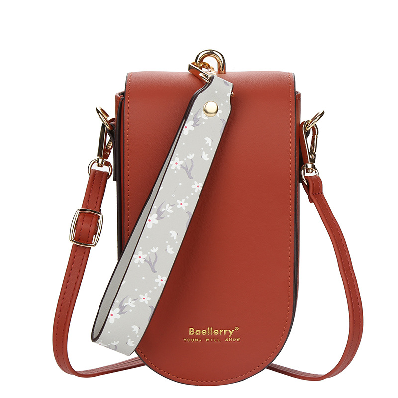 Portafoglio da donna nuovo Baellerry versione coreana, multi-slot per carte, pochette, moda, tinta unita, tracolla singola, telefono_voghion.com