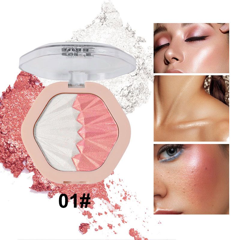 exclusieve levering van 6 kleuren diamant full body highlight poeder, natuurlijke driedimensionale gezichtsverhelderende parelblush dubbele kleur highlight_voghion.com