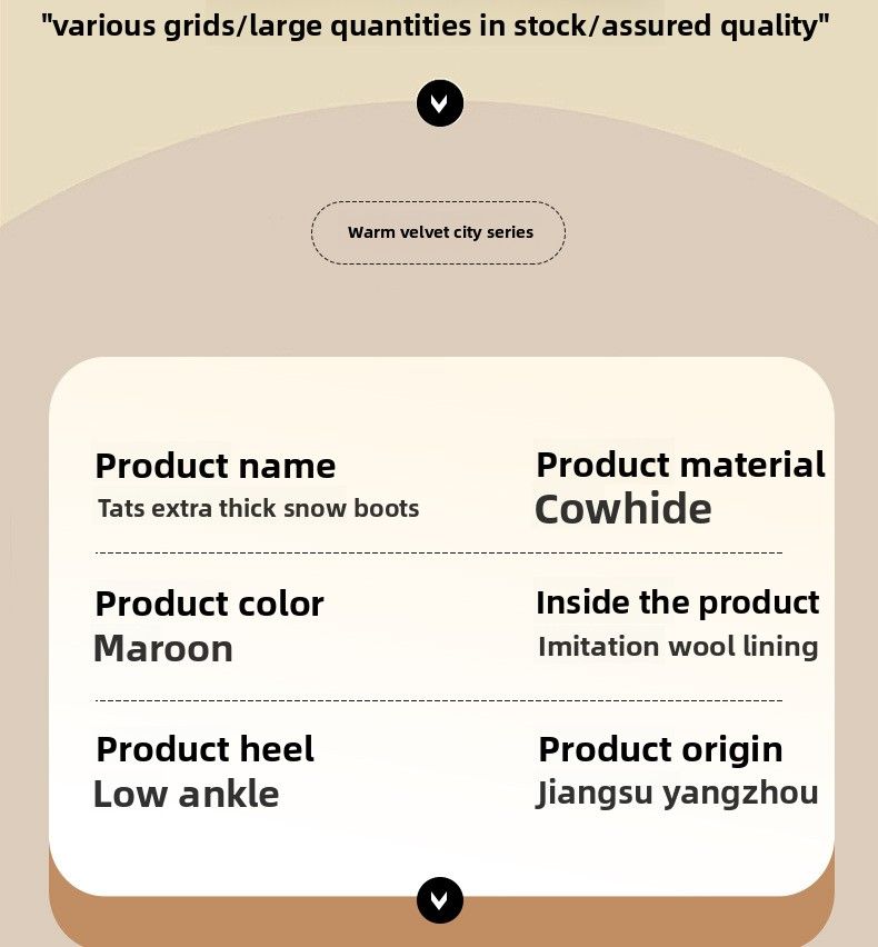 Tacite Snow For Women, Sheepskin Integrated, Winter Thickened Short Shoes, Low-Cut Slip-On Warm Cotton Boots_voghion.com