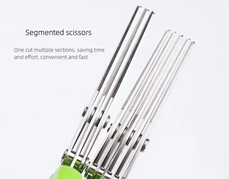 Multi-functional Stainless Steel 3/5 Layer Kitchen Scissors Pepper Shredded Chopped Scallion Cutter Laver Cut Cooking Tool_voghion.com