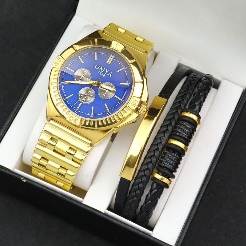 Brand Men's Quartz Watch Bracelet Box Set Fashion Watch Gift Set_voghion.com