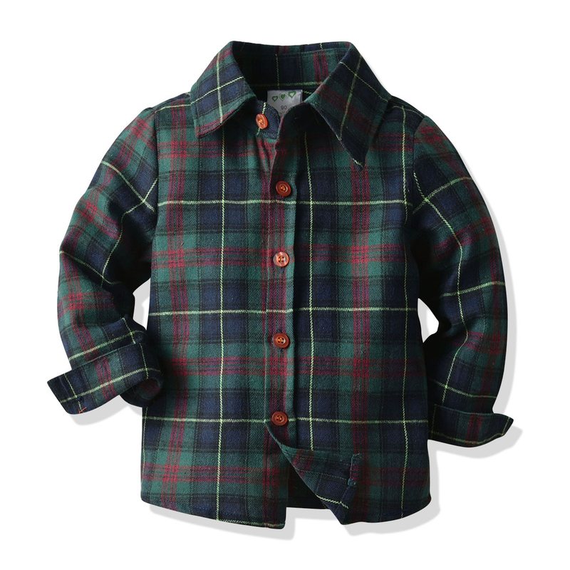Camicia scozzese da ragazzo Tuta elasticizzata Set di abiti da banchetto in cardigan primaverile per bambini in quattro pezzi_voghion.com