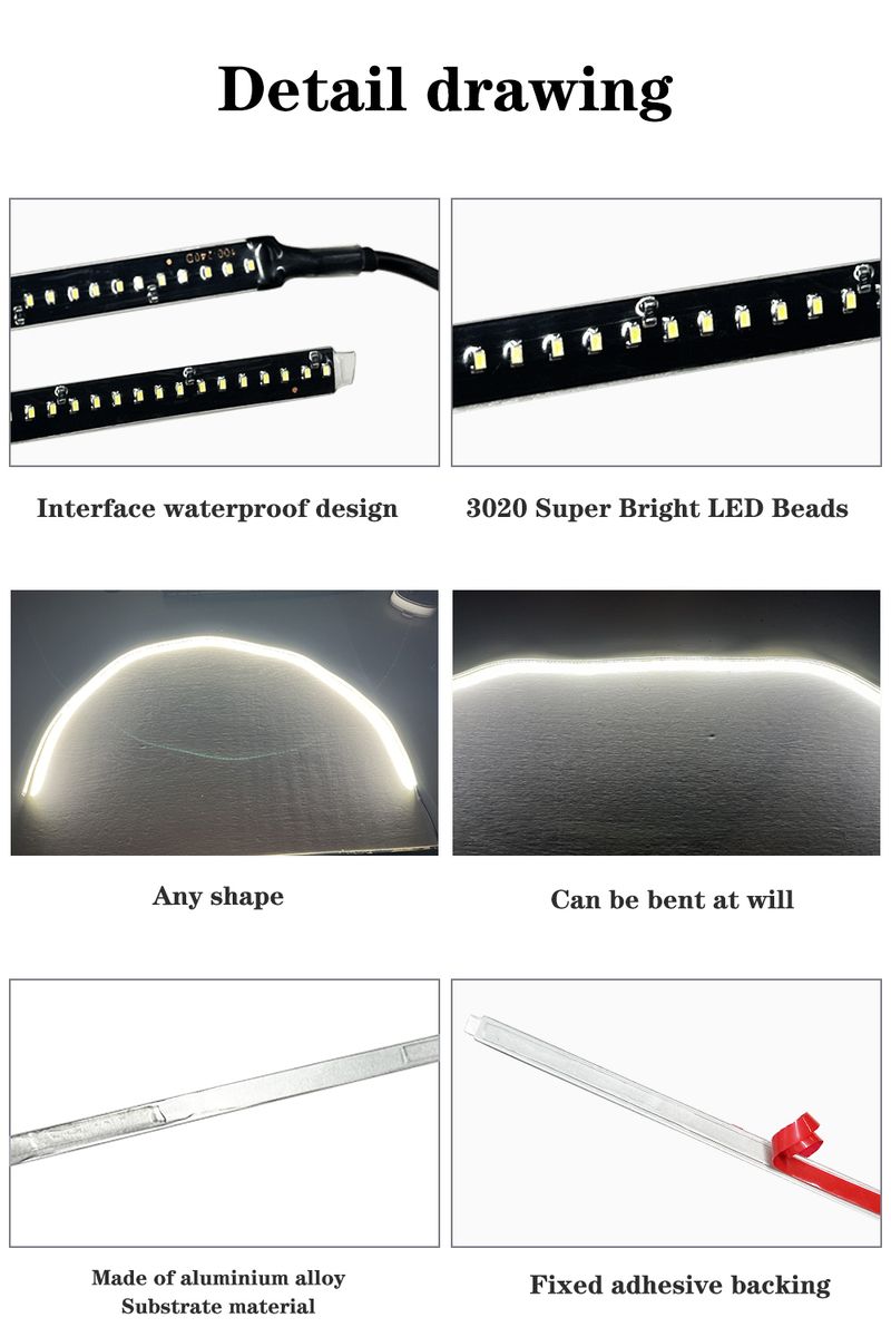 2 Stück Auto-Seiten-LED-Licht, 17,8''-39,4'' Außen-Aluminium-Leiterplatte, wasserdichte Arbeits- und Nacht-Camping-Lichtleiste, Innendeko_voghion.com