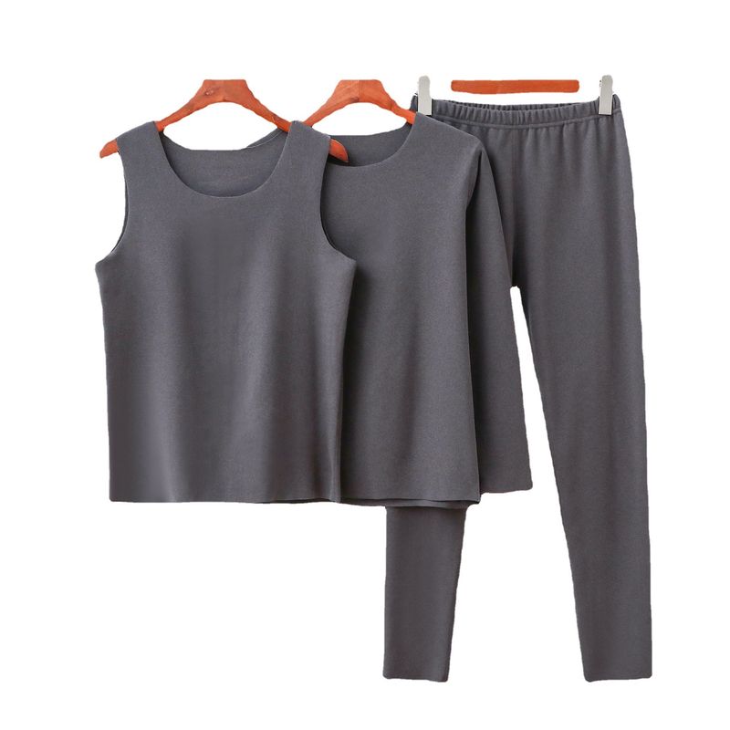 Hierscht a Wanter Nei Däitsch Selbstheizungs-Samtënnerwäsch Damen Dräideeleg Ënnerwäsch Hemd, Tanktop, Hosen, Grouss Waarm_voghion.com
