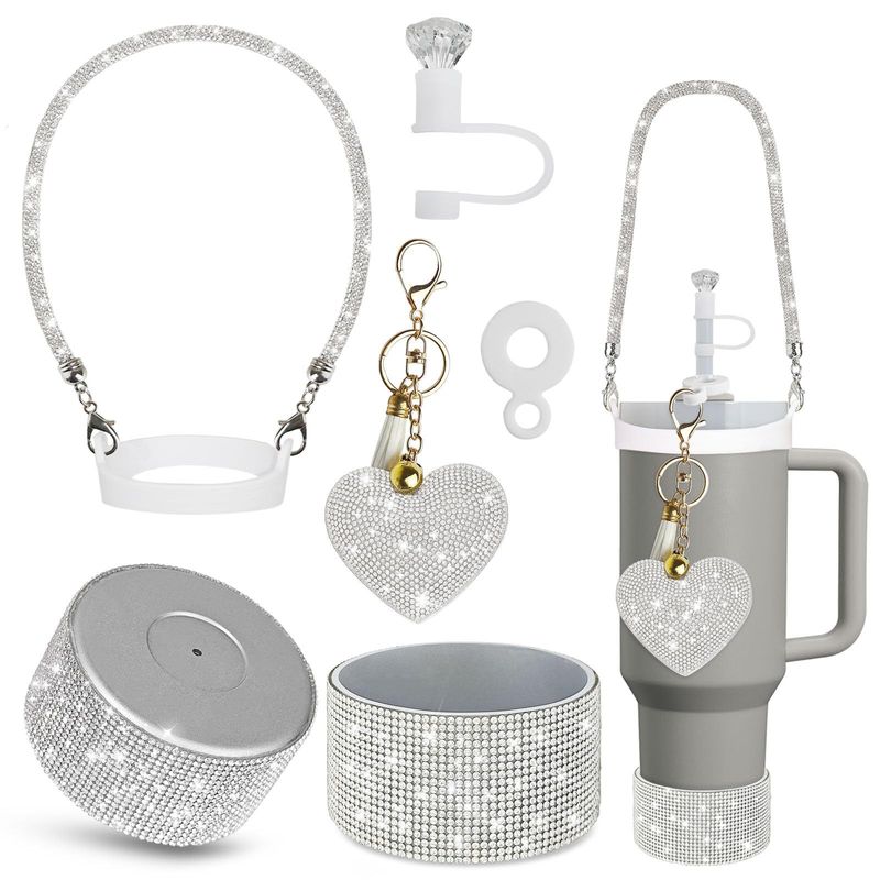 Applicable Accessories Set Heat Insulated Cup Cover Straw Cover Cute Ornaments 1 Handle With Anti Fall Cover_voghion.com
