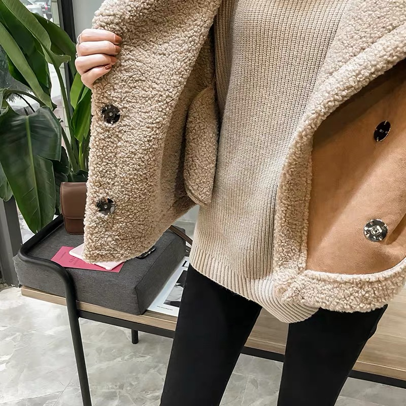 Gilet ample sans manches bf pour femmes, gilet en fourrure, manteau à clip en daim_voghion.com