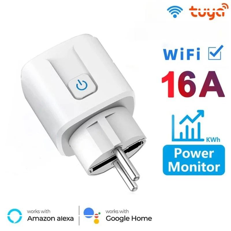 Tuya Wifi Socket EU16A/20A Plug With Power Monitoring Smart Life APP Remote Control Support Google Assistant Alex_voghion.com