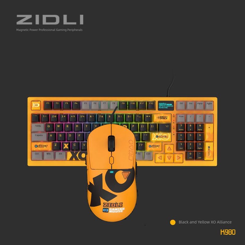 Zidli Magnetic Power XO Nical Keyboard And Mouse Headset Bundle K980 Classy E-Sports Games Internet Coffee Dedicated_voghion.com