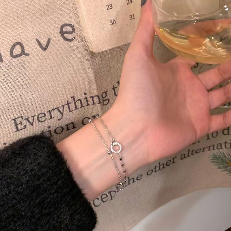 Dwuwarstwowa bransoletka z cyrkonii dla kobiet, lekki luksus, wysokiej klasy, niszowy design, prosty spersonalizowany łańcuszek, fajny i_voghion.com