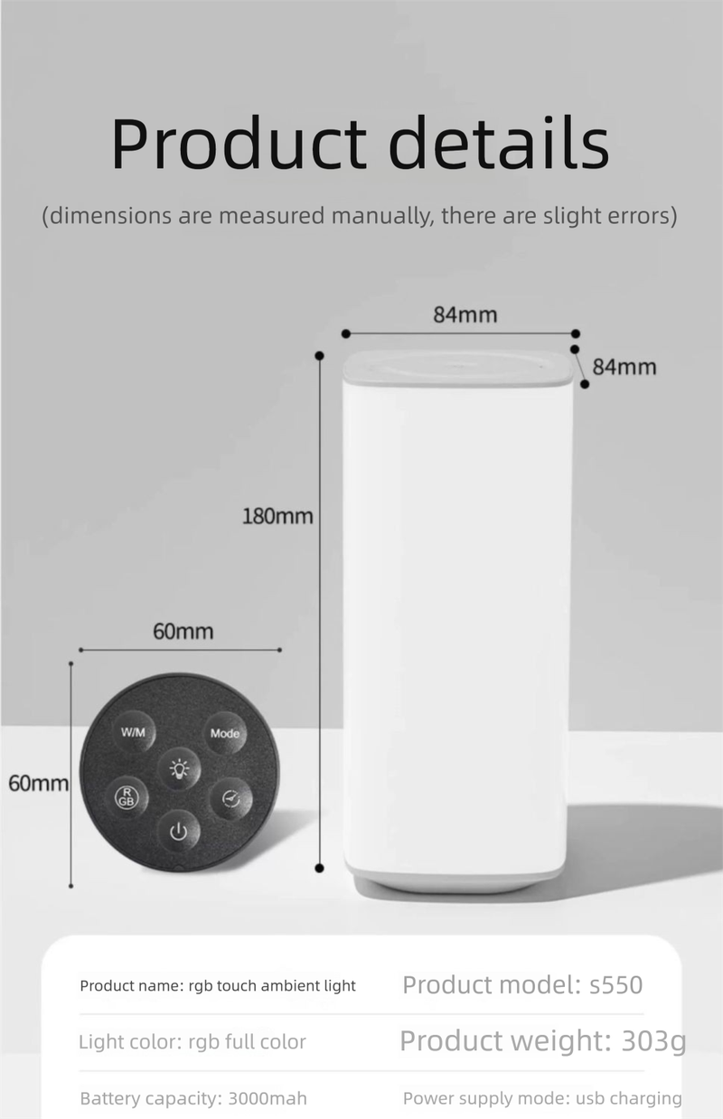 Atmosphäre Nacht RGB Fernbedienung Touch Tisch Schlafzimmer Zimmer Beleuchtung Schlaf Begleiter Licht Ins Student Internet_voghion.com