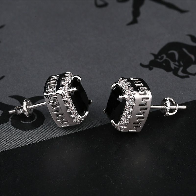 Colorful Large Zircon Hip Hop Earrings – Gold Australian Jewelry With Full Gem Design For Bold Personality_voghion.com