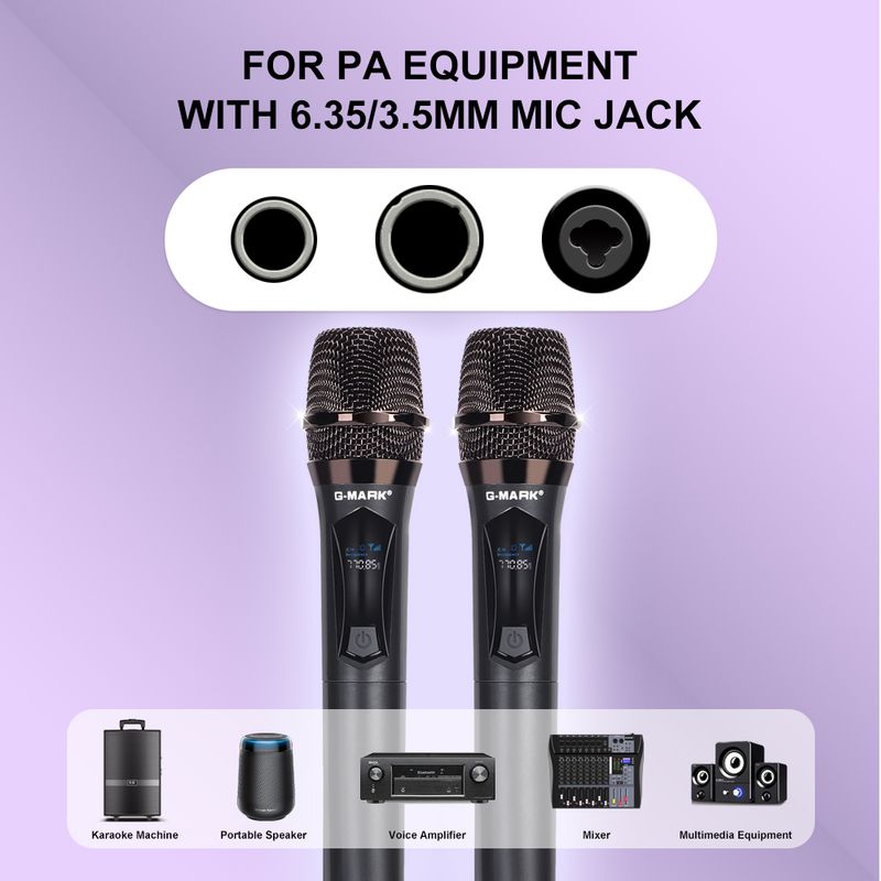 G-MARK DG6 Wireless Microphone 2 Channels UHF Handheld Micphone For Party Karaoke Professional Church Show_voghion.com