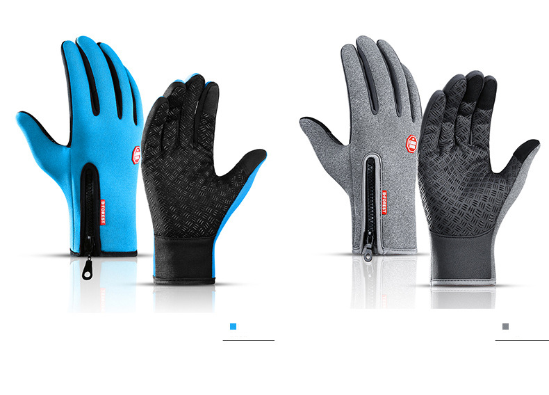 Gants d'hiver chauds pour hommes et femmes, écran tactile, sports de plein air, pêche, anti-éclaboussures, ski, cyclisme, snowboard, gants antidérapants à fermeture éclair_voghion.com
