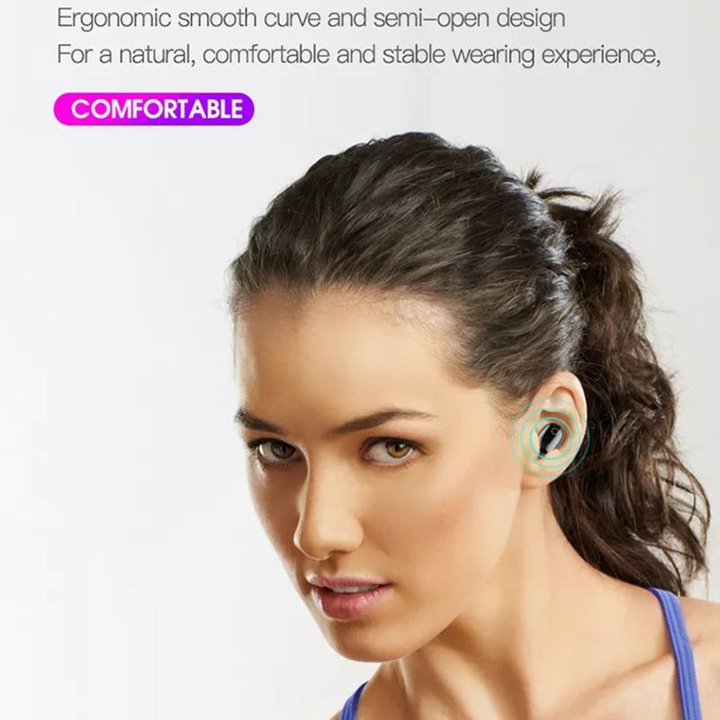 1 Set Wireless Bluetooth-compatible 5.0 Stereo Surround LED Power Display Automatic Pairing IPX5 Waterproof Earbud_voghion.com