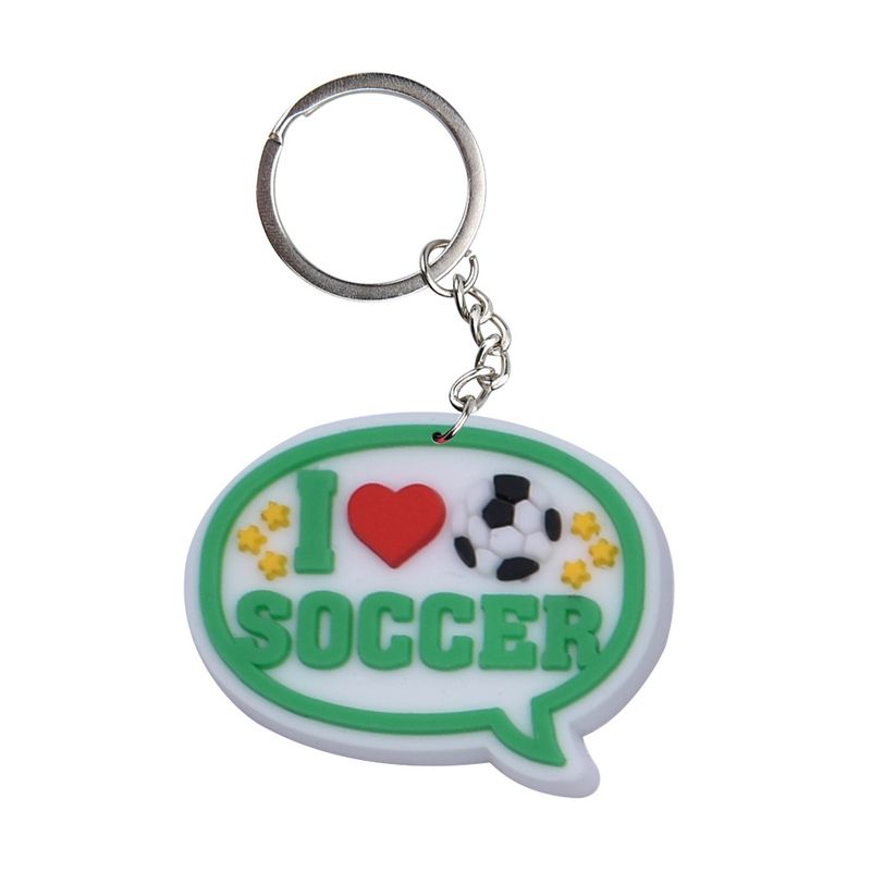 Portachiavi con ciondolo a forma di pallone da calcio, fibbia decorativa fai da te con adesivo morbido in PVC, ciondolo per zaino_voghion.com