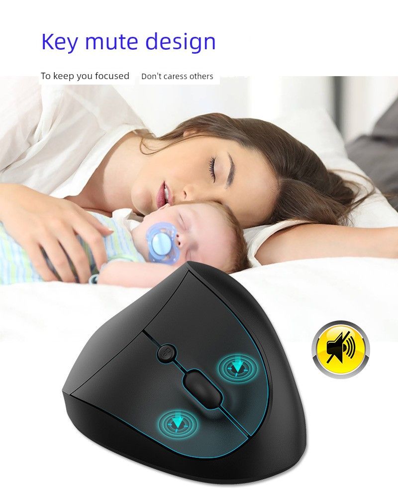 Dikey Stand-Tutma Kablosuz Sessiz Fare Ergonomik Ev Ekose Ofis Anti-Fare El Şarj Edilebilir_voghion.com