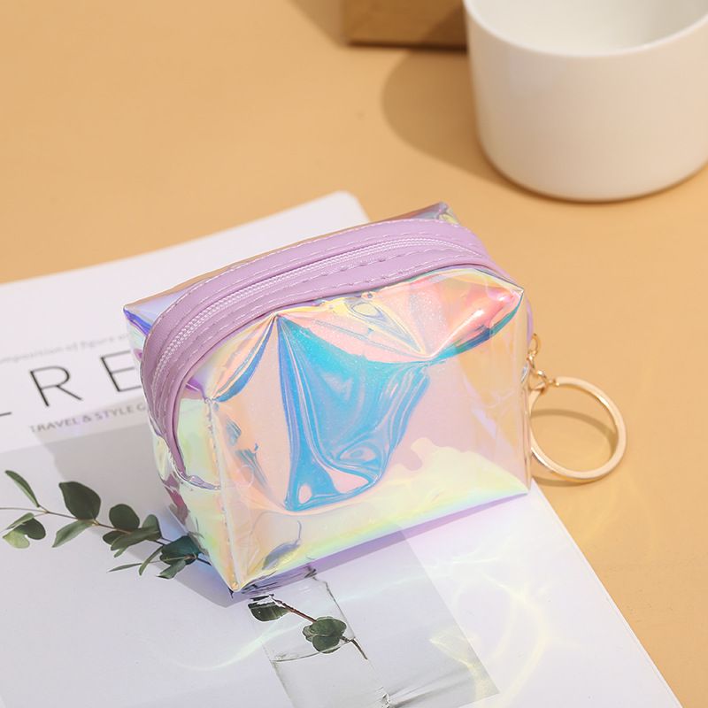 Korea neue ins mädchen herz transparent laser geldbörse student mini münze schlüsselbund tasche spot großhandel_voghion.com