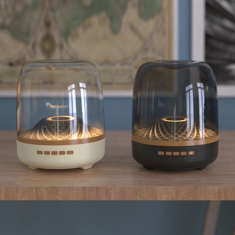 Subwoofer da tavolo Glazed 4a generazione Bluetooth Speaker GLASS Black Gold Collection Scheda altoparlante_voghion.com