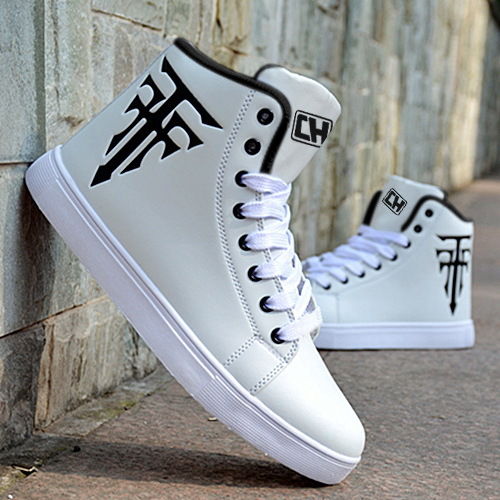 Men's Casual High-Top Sneakers With Lace-Up Design, Breathable PU Upper & Durable Rubber Sole For Running, Walking & Daily Wear (Sizes 39-48)_voghion.com