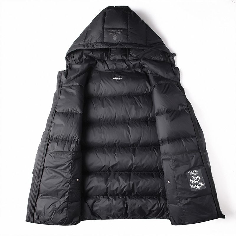 Winer New Simple Versaile Hooded For Men, Thickened, Youh And Middle-aged, Cold-proof, Warm, Trendy Puffer Down_voghion.com