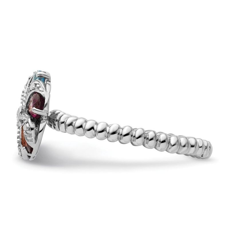 Sterling Silver Stackable Expressions Gemstone & Diamond Ring_voghion.com