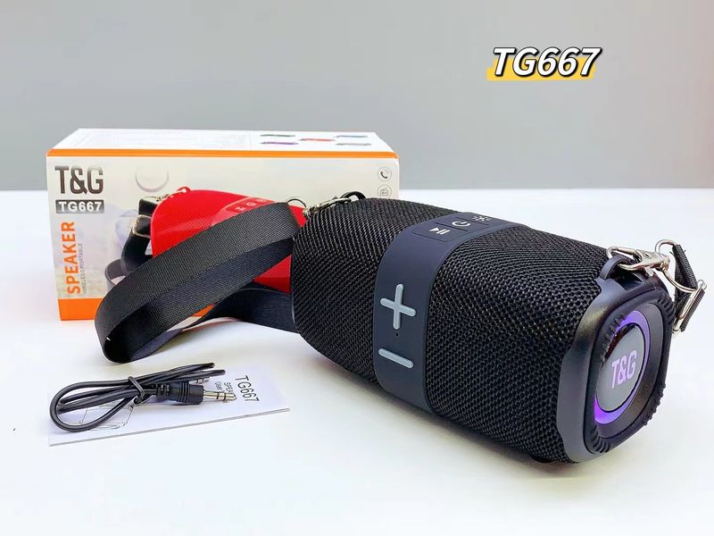 New TG667 Outdoor Wireless Bluetooth Speaker Portable Strap Insert Card Large Button Bass Cannon LED Color Light TWS_voghion.com