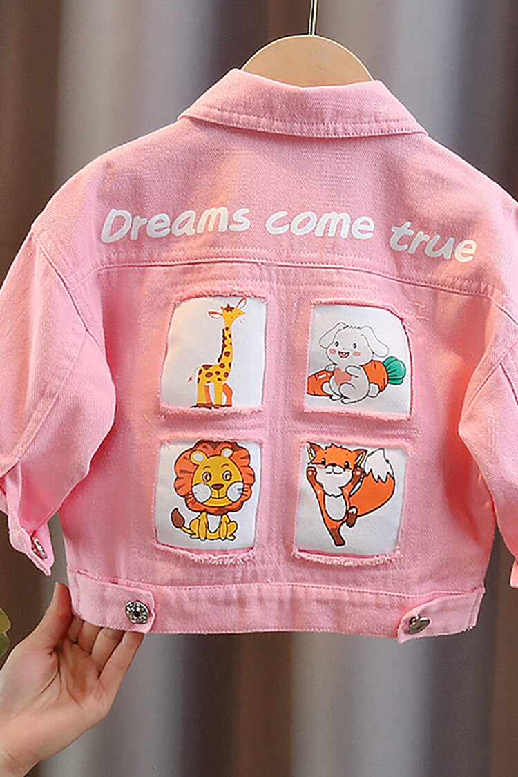 Children's Spring And Autumn Boys And Girls Personality Pattern Denim Jacket Children's Long Sleeve Baby Denim Jacket_voghion.com