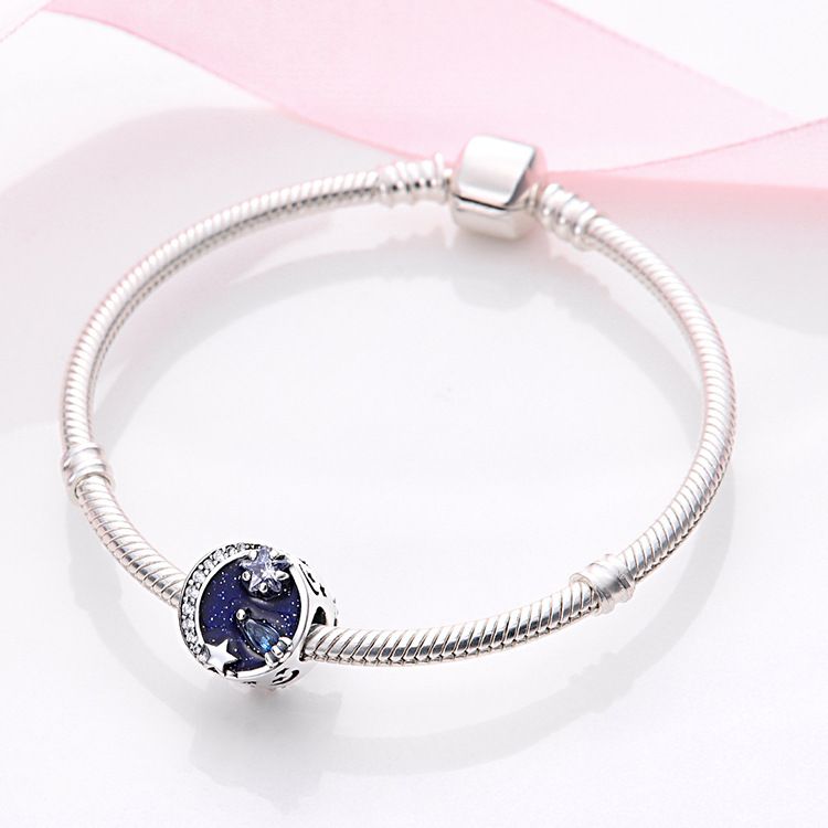 Gioielli da donna, accessori fai da te personalizzati, ciondoli, braccialetti, collane, ornamenti in filo di rame placcato argento "Guardando le stelle"_voghion.com