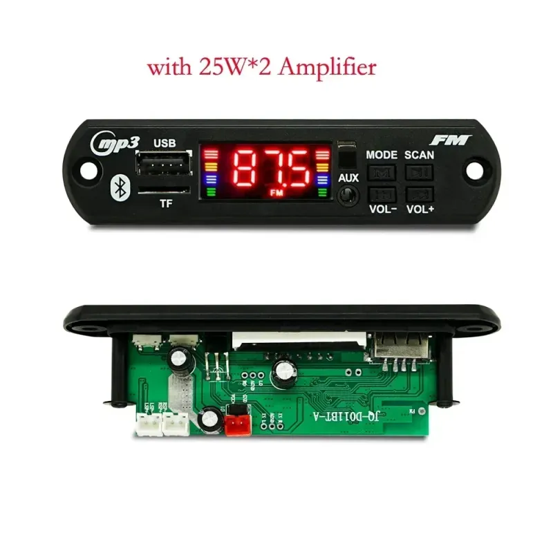 12V DIY Bluetooth 5.0 MP3-decoderbord 80W 50W versterker audiospeler auto FM-radiomodule TF USB-microfoon oproeprecorder_voghion.com