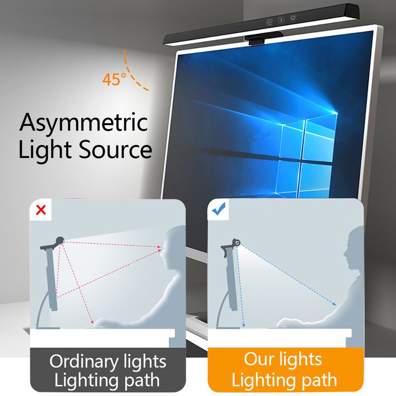 Monitor Lampe Stufenlose Dimmen Augen-pflege Led PC Monitor Bildschirm Hängen Licht Led USB Schreibtisch Lampe Büro Schlafzimmer_voghion.com