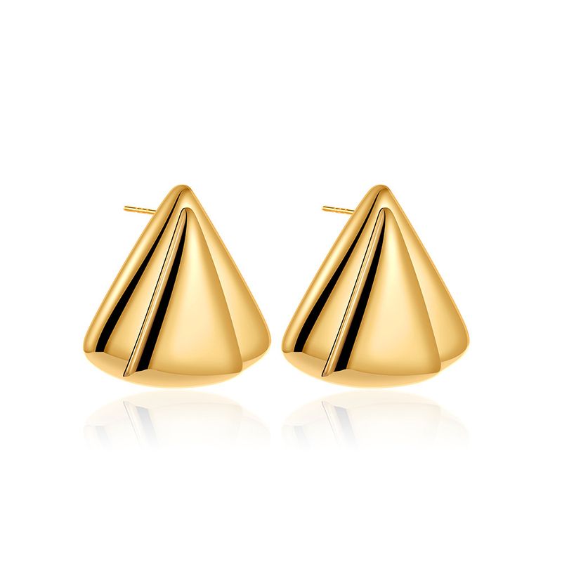 Orecchini unisex retrò con temperamento, orecchini a triangolo cavo placcati lucidi, orecchini in stile tranquillo e lussuoso_voghion.com