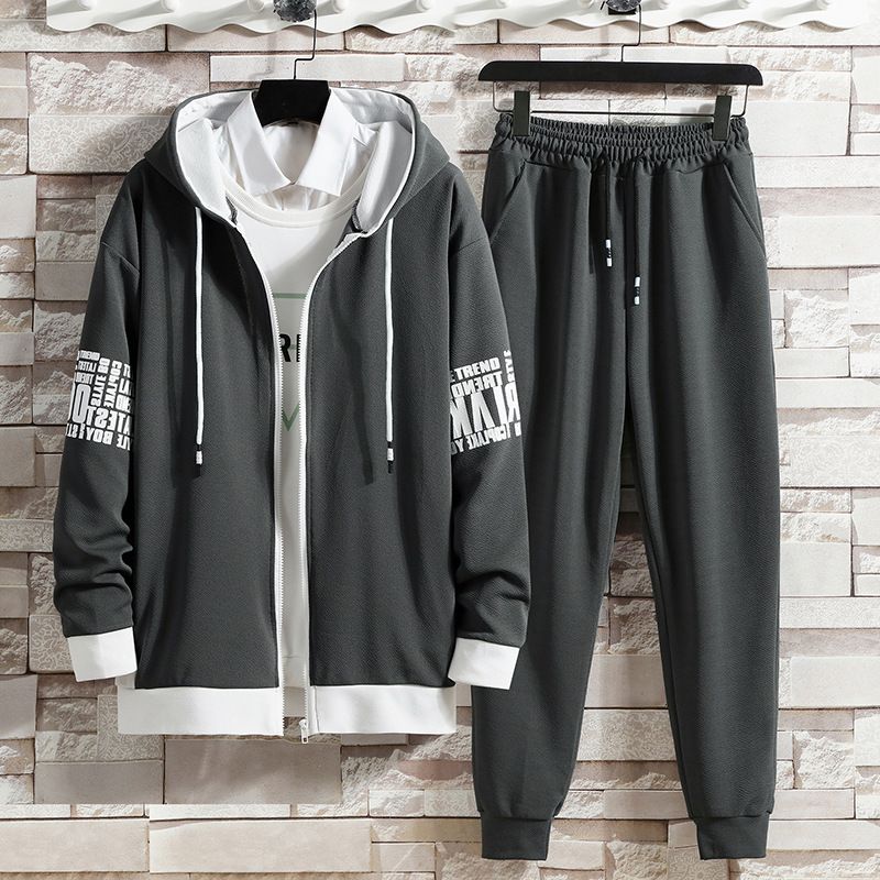 Men's Streetwear Hoodie & Jogger Set – Anti-Static Two-Piece Lounge Outfit (S-3XL, 90% Polyester, Drop-Shoulder, Metro Commuter Core)_voghion.com