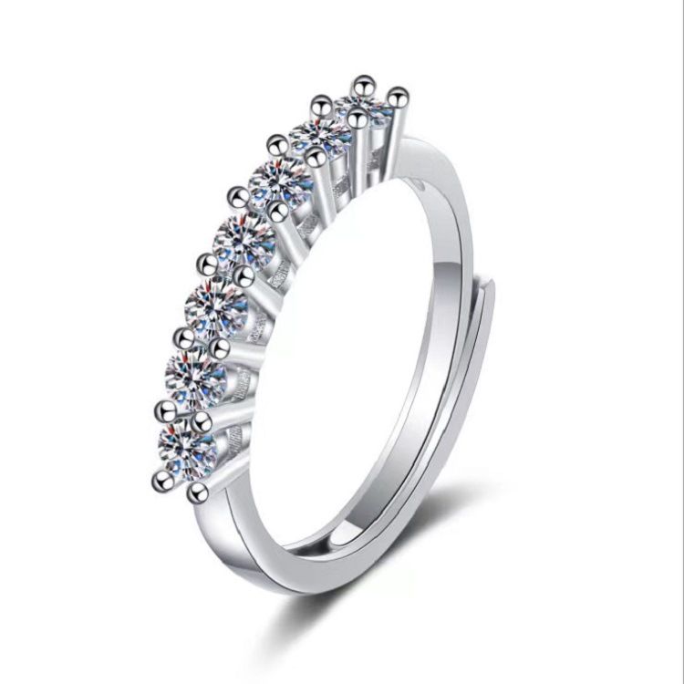Moissanite Ring Klassische Sechs-Zinke Ein Karat Einstellbare Paar Ringe Für Frauen Live-Streaming_voghion.com