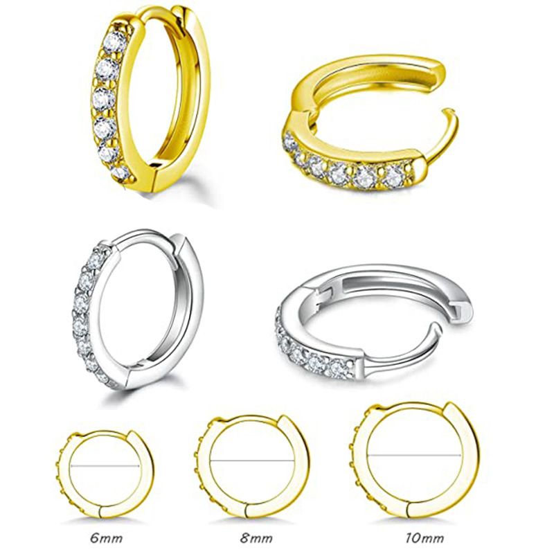 Boucles d'oreilles créoles en cuivre incrustées de micro-zircon pour femmes, bijoux de piercing_voghion.com