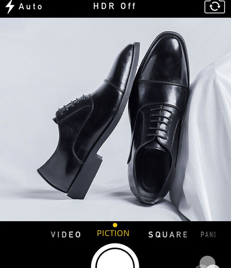 Men's Genuine Leather Dress Shoes - Business Casual & Wedding Groom Oxfords, British Style Formal Shoes_voghion.com