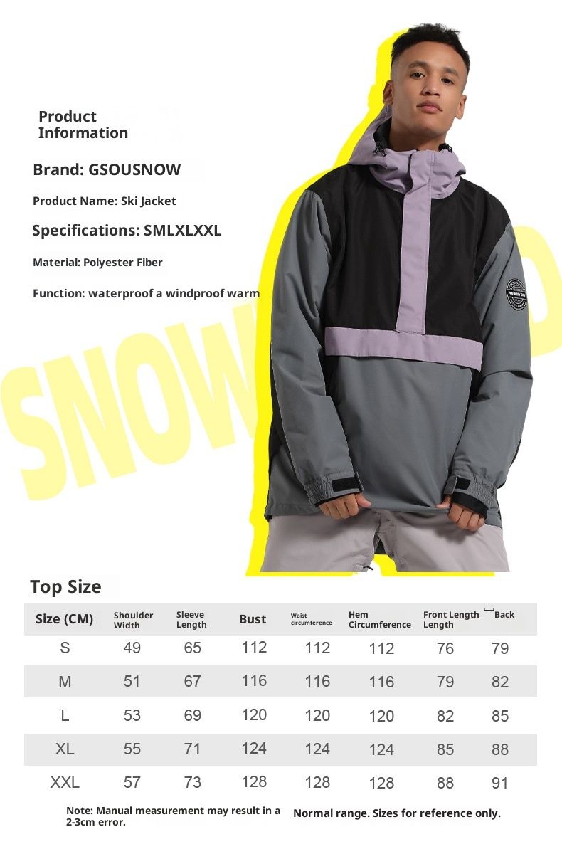 001 001 Neuer Skianzug für Herren, locker, wasserdicht, winddicht, atmungsaktiv, warm, ideal für Outdoor-Snowboard und Schnee, auch für Damen geeignet, Partnerjacke_voghion.com