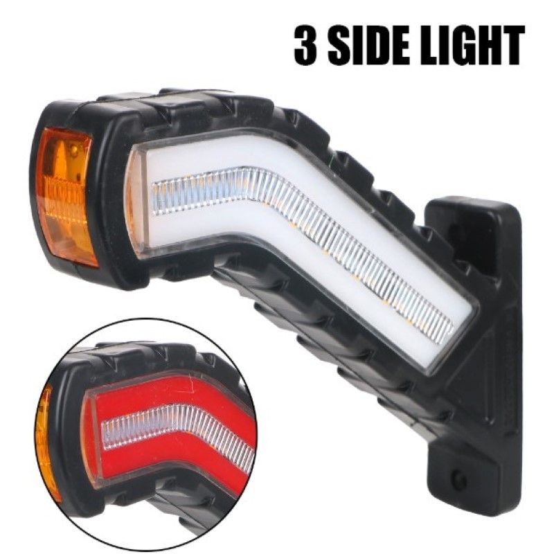 LED Side Marker Lights Turn Signal Lamp 2 Pcs For Truck Trailer Lorry Flowing Water Effect 12V 24V Universal Waterproof_voghion.com